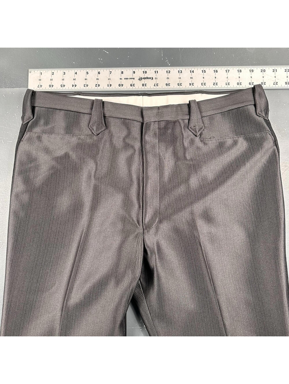 VTG Pagano West Slacks Mens 39 Double Black Striped Side Swedish Warp NWT No Hem - Picture 3 of 9